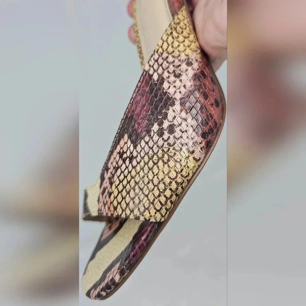 Vince Camuto Women's Madilin Platform Snake Print Leather Sandal Size 9